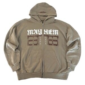 Lady Gaga Opera Haus Hoodie XL Beige Full Zip Mayhem Ball 2025 Merch NEW‎ *flaw